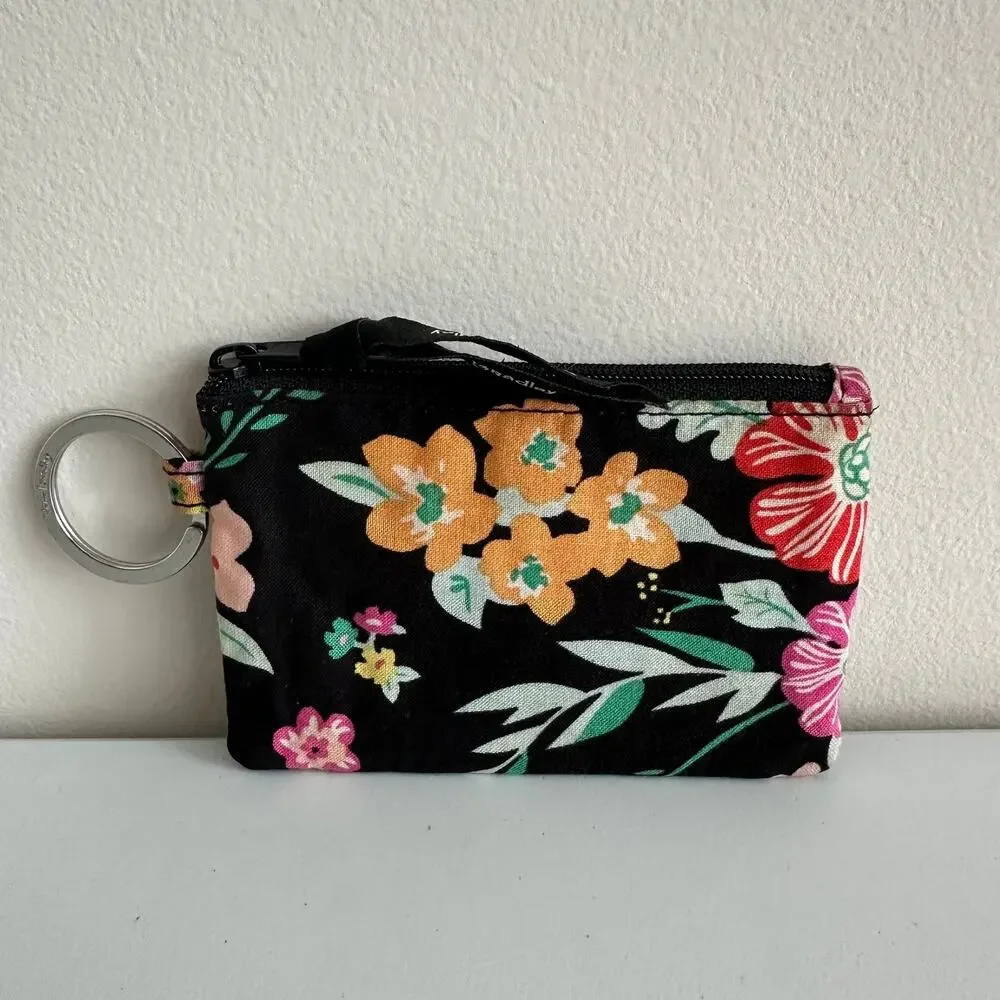 Vera Bradley Signature Cotton Tangerine Twist Zip ID Case Mini Cards Wallet - Picture 2 of 5